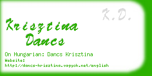 krisztina dancs business card